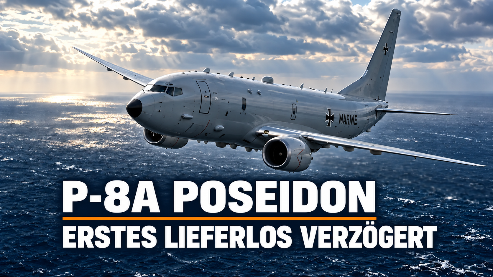 Deutsche P-8A Poseidon im Flug über der Nordsee